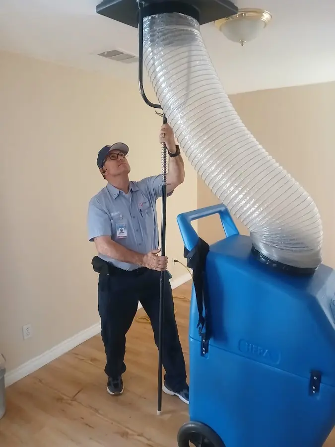 Mini Split Installation technician using HEPA equipment in Boulder Creek